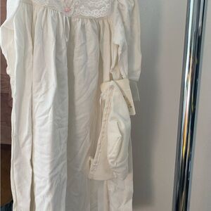 Vintage cotton baby gown with bonnet. 3 mos.  New with tag.